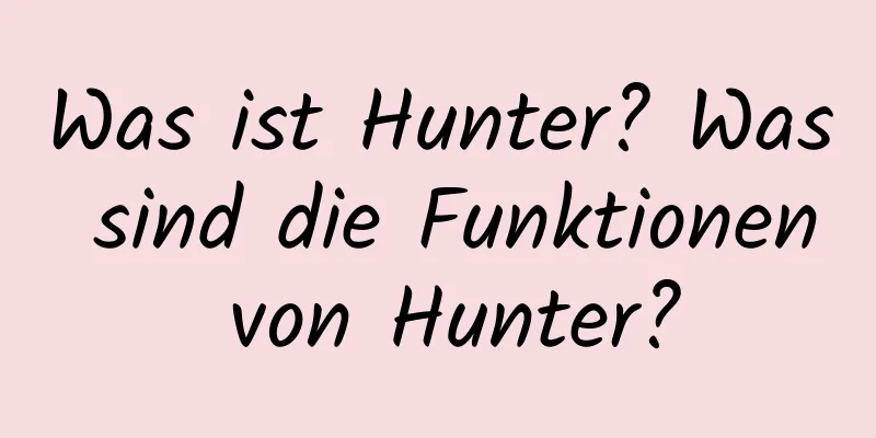 Was ist Hunter? Was sind die Funktionen von Hunter?