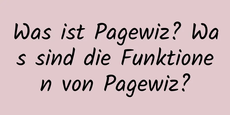 Was ist Pagewiz? Was sind die Funktionen von Pagewiz?