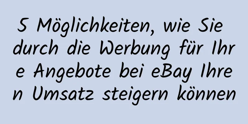 5 Möglichkeiten, wie Sie durch die Werbung für Ihre Angebote bei eBay Ihren Umsatz steigern können