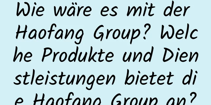 Wie wäre es mit der Haofang Group? Welche Produkte und Dienstleistungen bietet die Haofang Group an?