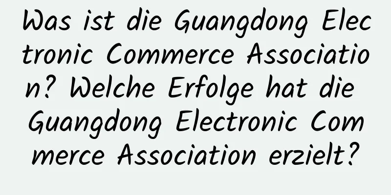 Was ist die Guangdong Electronic Commerce Association? Welche Erfolge hat die Guangdong Electronic Commerce Association erzielt?