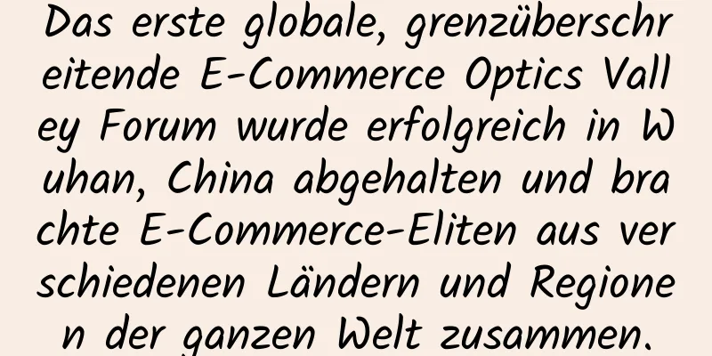 Das erste globale, grenzüberschreitende E-Commerce Optics Valley Forum wurde erfolgreich in Wuhan, China abgehalten und brachte E-Commerce-Eliten aus verschiedenen Ländern und Regionen der ganzen Welt zusammen.