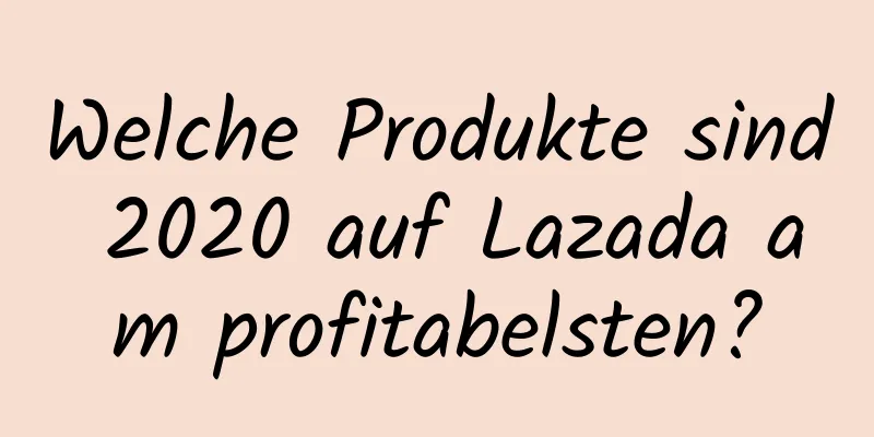 Welche Produkte sind 2020 auf Lazada am profitabelsten?