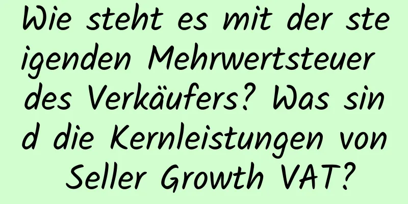 Wie steht es mit der steigenden Mehrwertsteuer des Verkäufers? Was sind die Kernleistungen von Seller Growth VAT?