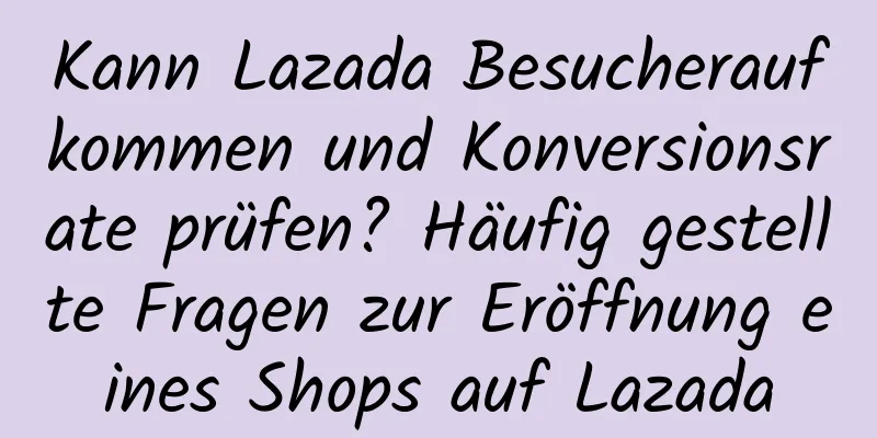 Kann Lazada Besucheraufkommen und Konversionsrate prüfen? Häufig gestellte Fragen zur Eröffnung eines Shops auf Lazada