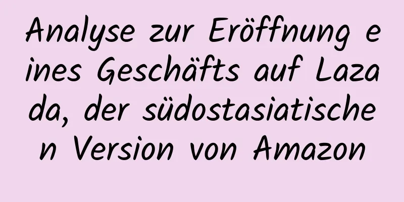 Analyse zur Eröffnung eines Geschäfts auf Lazada, der südostasiatischen Version von Amazon