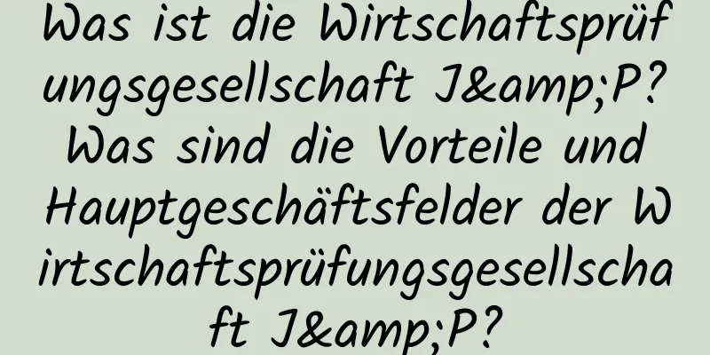 Was ist die Wirtschaftsprüfungsgesellschaft J&P? Was sind die Vorteile und Hauptgeschäftsfelder der Wirtschaftsprüfungsgesellschaft J&P?