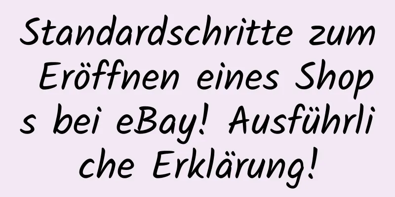 Standardschritte zum Eröffnen eines Shops bei eBay! Ausführliche Erklärung!