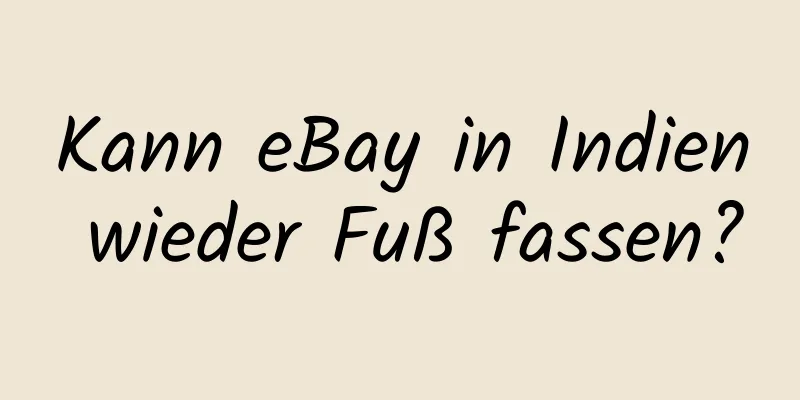 Kann eBay in Indien wieder Fuß fassen?