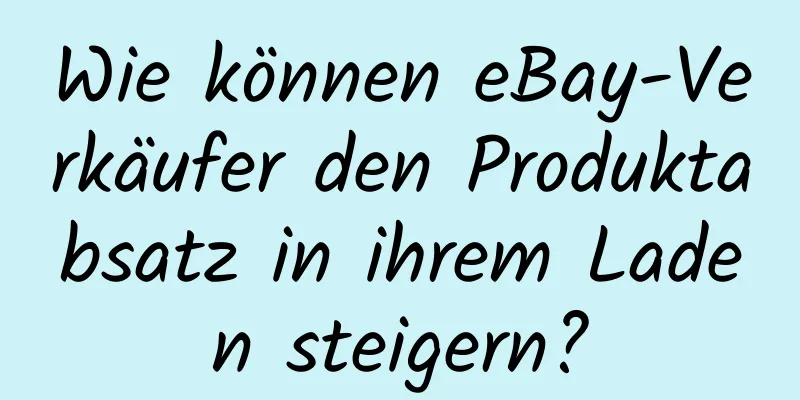 Wie können eBay-Verkäufer den Produktabsatz in ihrem Laden steigern?