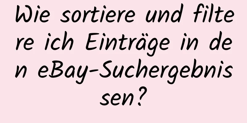 Wie sortiere und filtere ich Einträge in den eBay-Suchergebnissen?