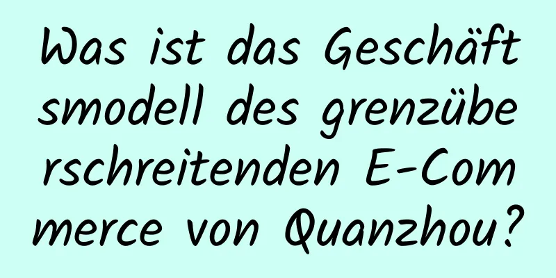 Was ist das Geschäftsmodell des grenzüberschreitenden E-Commerce von Quanzhou?