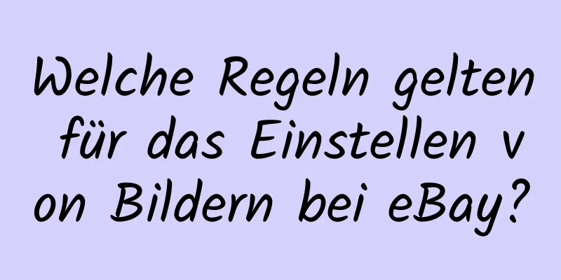 Welche Regeln gelten für das Einstellen von Bildern bei eBay?