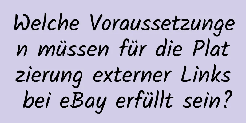 Welche Voraussetzungen müssen für die Platzierung externer Links bei eBay erfüllt sein?