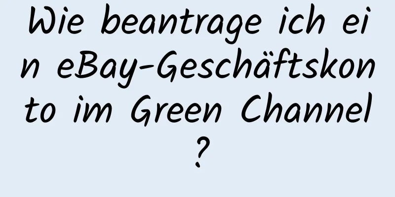 Wie beantrage ich ein eBay-Geschäftskonto im Green Channel?