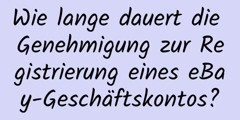 Wie lange dauert die Genehmigung zur Registrierung eines eBay-Geschäftskontos?