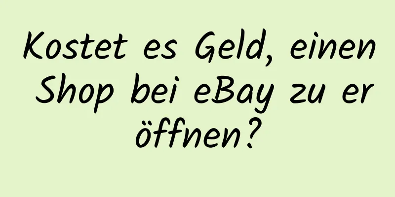 Kostet es Geld, einen Shop bei eBay zu eröffnen?