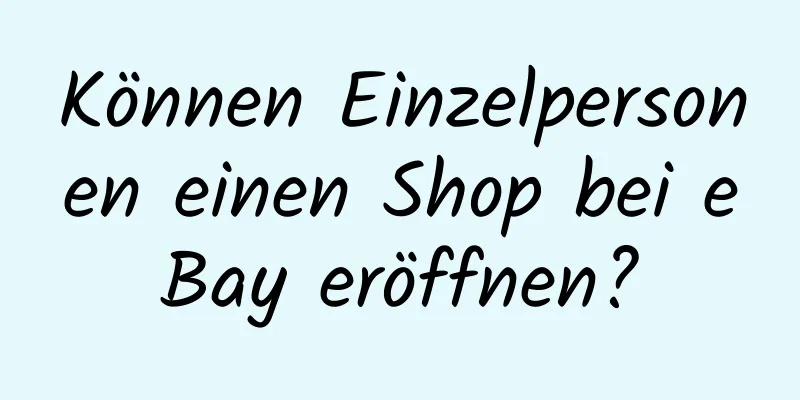 Können Einzelpersonen einen Shop bei eBay eröffnen?