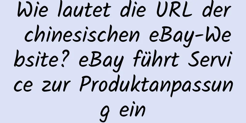 Wie lautet die URL der chinesischen eBay-Website? eBay führt Service zur Produktanpassung ein