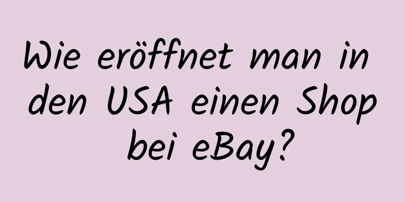 Wie eröffnet man in den USA einen Shop bei eBay?