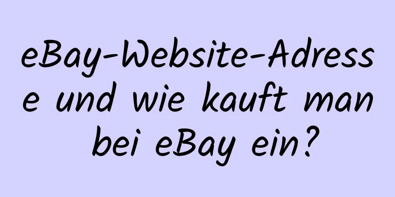 eBay-Website-Adresse und wie kauft man bei eBay ein?