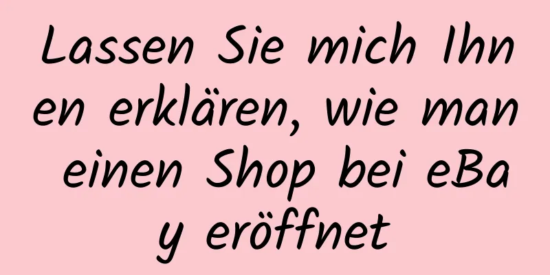 Lassen Sie mich Ihnen erklären, wie man einen Shop bei eBay eröffnet