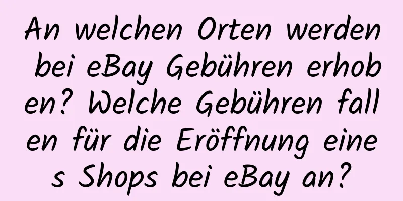 An welchen Orten werden bei eBay Gebühren erhoben? Welche Gebühren fallen für die Eröffnung eines Shops bei eBay an?