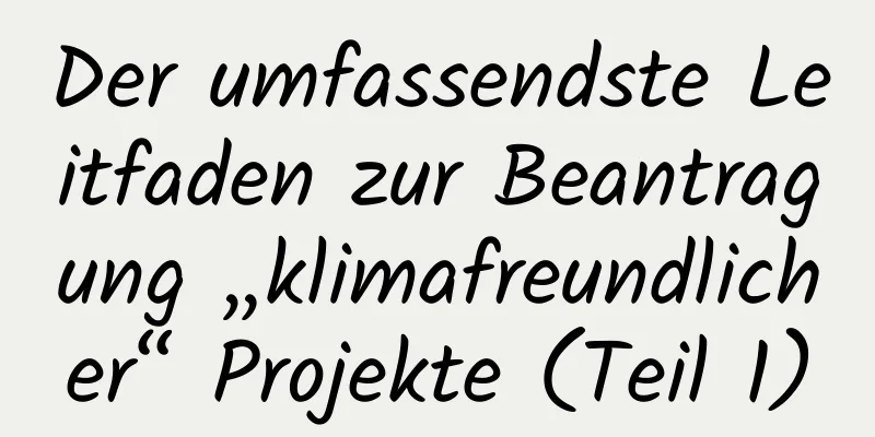 Der umfassendste Leitfaden zur Beantragung „klimafreundlicher“ Projekte (Teil 1)