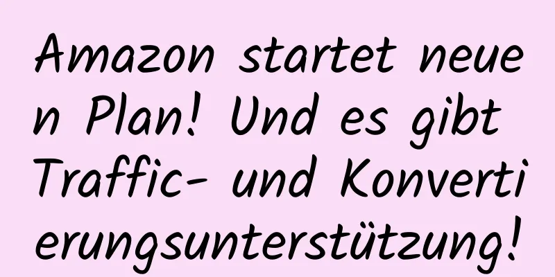 Amazon startet neuen Plan! Und es gibt Traffic- und Konvertierungsunterstützung!