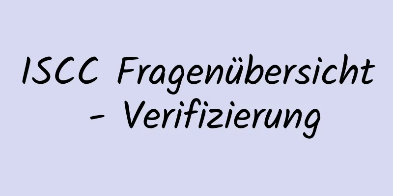 ISCC Fragenübersicht - Verifizierung