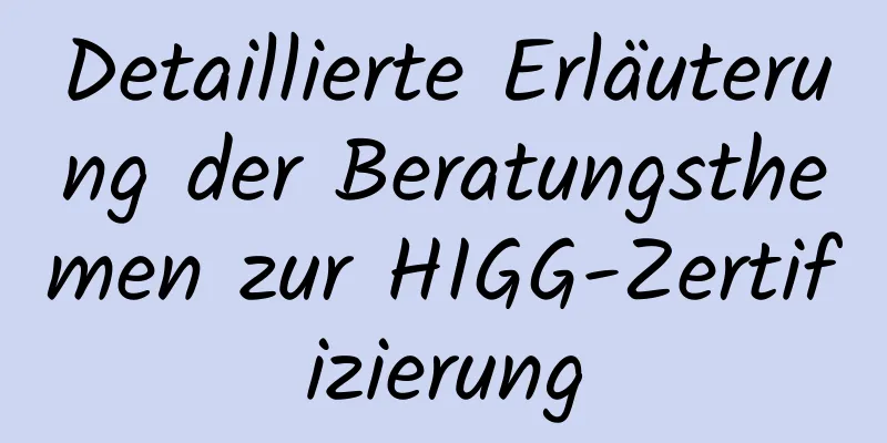 Detaillierte Erläuterung der Beratungsthemen zur HIGG-Zertifizierung