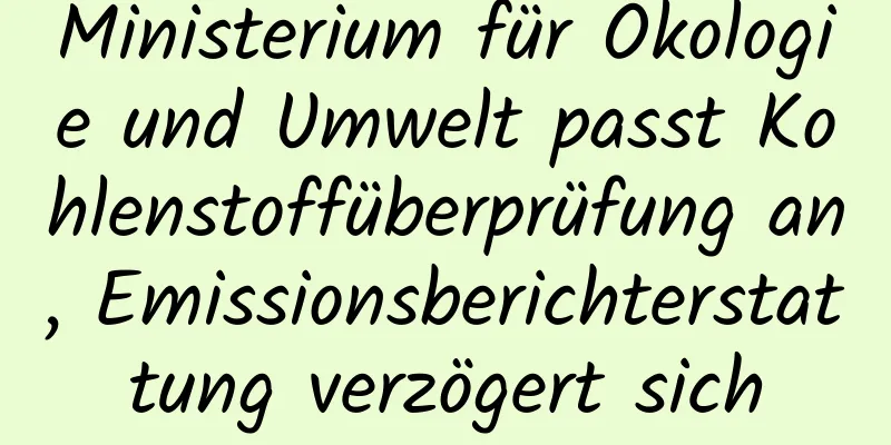 Ministerium für Ökologie und Umwelt passt Kohlenstoffüberprüfung an, Emissionsberichterstattung verzögert sich