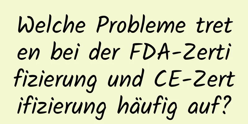 Welche Probleme treten bei der FDA-Zertifizierung und CE-Zertifizierung häufig auf?