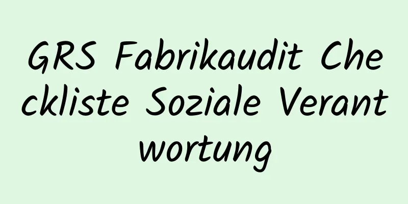 GRS Fabrikaudit Checkliste Soziale Verantwortung