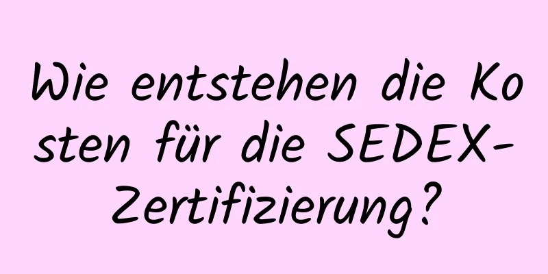 Wie entstehen die Kosten für die SEDEX-Zertifizierung?