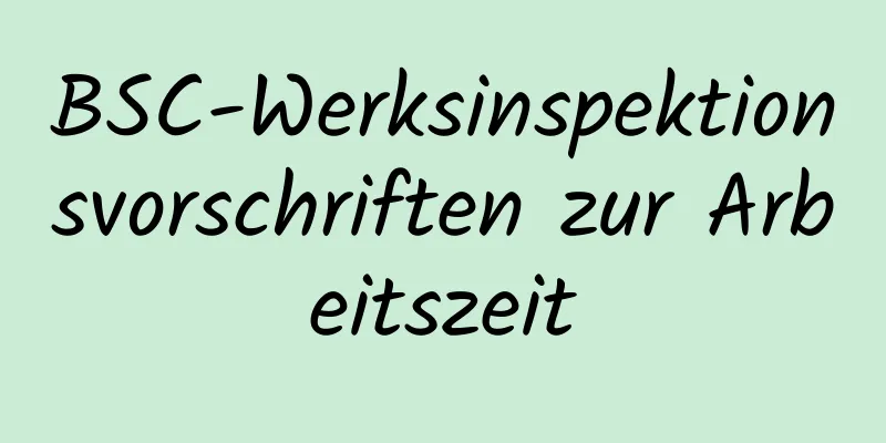 BSC-Werksinspektionsvorschriften zur Arbeitszeit