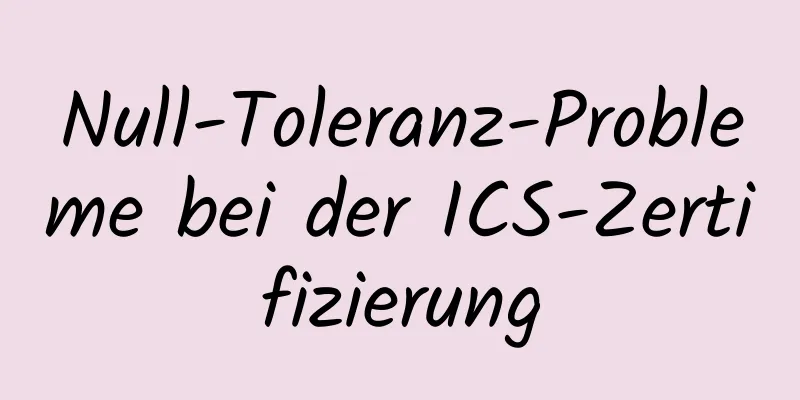 Null-Toleranz-Probleme bei der ICS-Zertifizierung