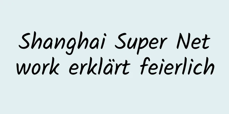 Shanghai Super Network erklärt feierlich