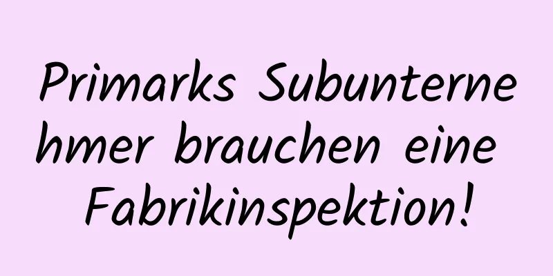 Primarks Subunternehmer brauchen eine Fabrikinspektion!