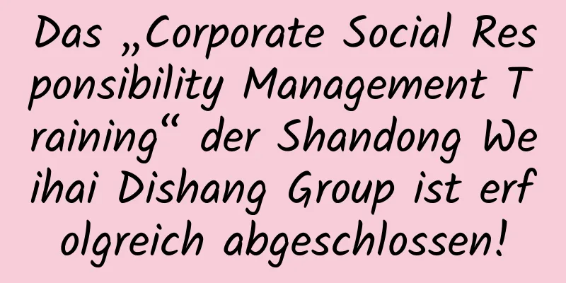 Das „Corporate Social Responsibility Management Training“ der Shandong Weihai Dishang Group ist erfolgreich abgeschlossen!