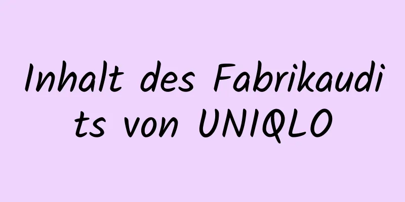 Inhalt des Fabrikaudits von UNIQLO