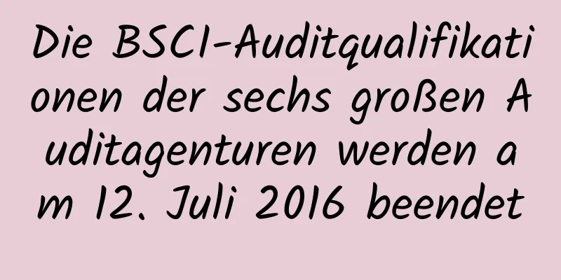 Die BSCI-Auditqualifikationen der sechs großen Auditagenturen werden am 12. Juli 2016 beendet