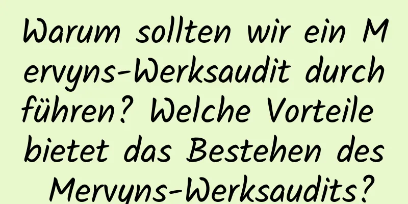 Warum sollten wir ein Mervyns-Werksaudit durchführen? Welche Vorteile bietet das Bestehen des Mervyns-Werksaudits?