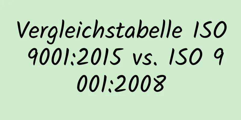 Vergleichstabelle ISO 9001:2015 vs. ISO 9001:2008