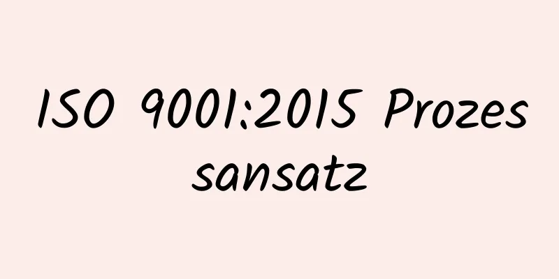 ISO 9001:2015 Prozessansatz