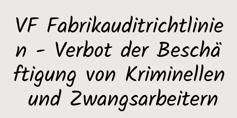 VF Fabrikauditrichtlinien - Verbot der Beschäftigung von Kriminellen und Zwangsarbeitern