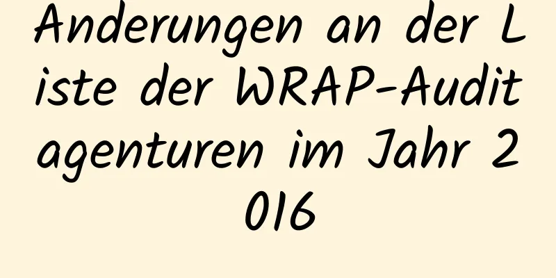 Änderungen an der Liste der WRAP-Auditagenturen im Jahr 2016