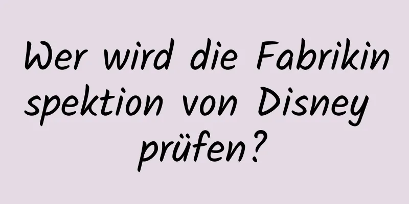 Wer wird die Fabrikinspektion von Disney prüfen?