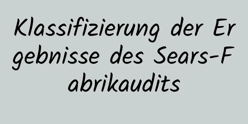 Klassifizierung der Ergebnisse des Sears-Fabrikaudits