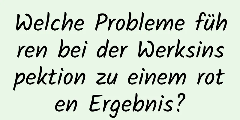 Welche Probleme führen bei der Werksinspektion zu einem roten Ergebnis?